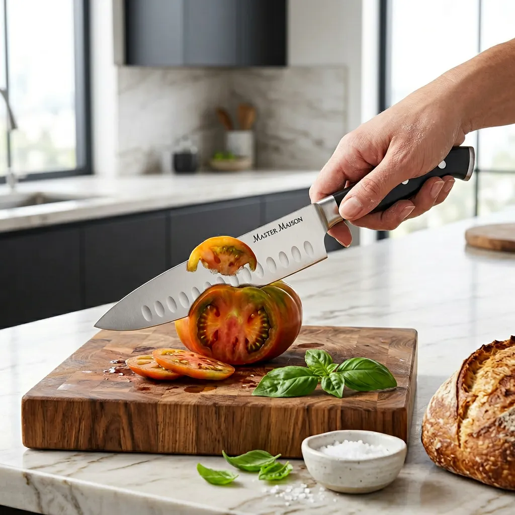 Premium stainless steel cookware set on marble countertop